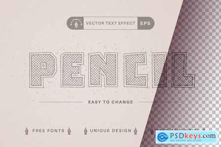 Pencil Charcoal - Editable Text Effect, Font Style