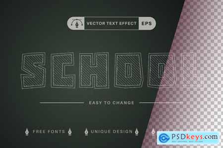 School Chalk - Editable Text Effect, Font Style