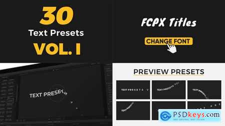 Text Presets Vol I For Final Cut Pro X