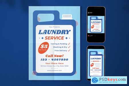 Laundry Service Flyer Set