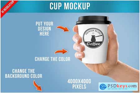 Coffee Cup in Hand Mockup Template