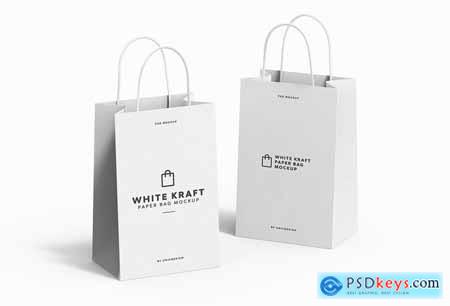 White Kraft Paper Bag Mockup