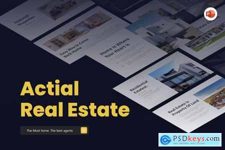 Actial Navy Professional Real Estate PowerPoint