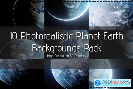 10 Photorealistic Planet Earth Backgrounds Pack