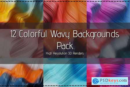 12 Colorful Wavy Backgrounds Exclusive Pack