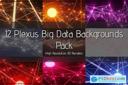 12 Plexus Big Data Science Style Backgrounds Pack