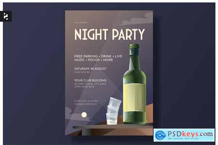 Night Party Flyer - Art Deco Theme