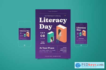 International Literacy Day Flyer Set