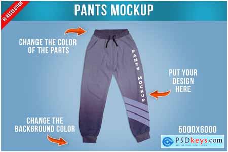 Pants Mockup Front View Template