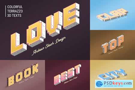 Colorful Terrazzo Text Effects