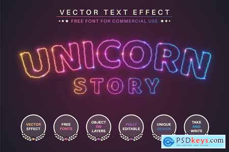 Light Unicorn - Editable Text Effect