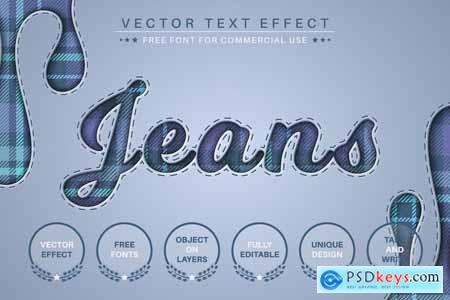 Jeans Tartan - Editable Text Effect, Font Style
