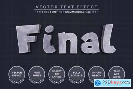 Stone Texture - Editable Text Effect, Font Style