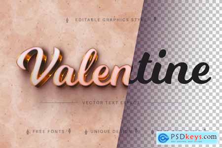 Valentine Gold - Editable Text Effect, Font Style