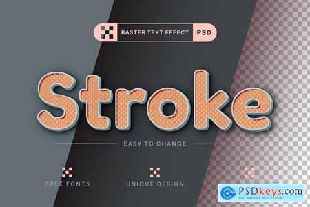 Stroke Polka Dot Editable Text Effect, Font Style