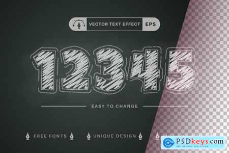 Chalk Hatching - Editable Text Effect, Font Style
