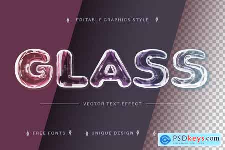 Glass Realistic - Editable Text Effect, Font Style