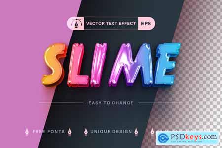 Unicorn Slime - Editable Text Effect, Font Style