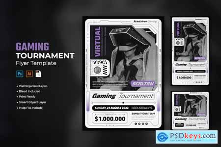 Gaming Tournament Flyer Template Set