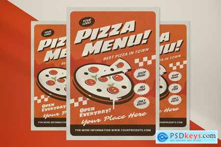 Vintage Pizza Menu Flyer