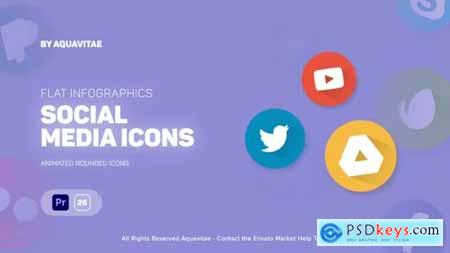 Flat Design Social Media Icons - MOGRT for Premiere Pro 39012542