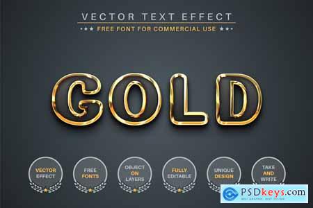 Dark Gold - Editable Text Effect, Font Style