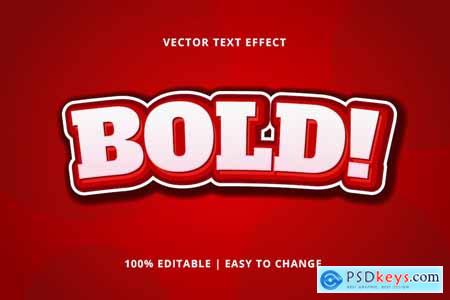 Bold Red Text Effect Editable