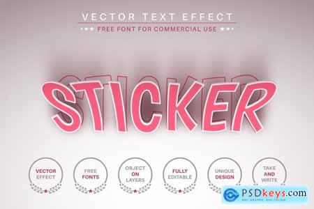 Sticker Shadow - Editable Text Effect, Font Style