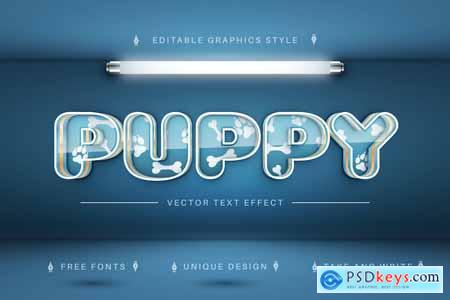 Puppy - Editable Text Effect, Font Style
