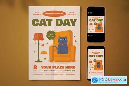 International Cat Day Flyer Set