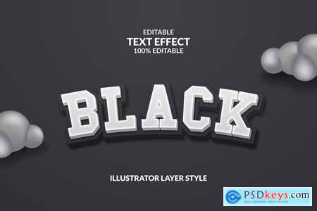 BLACK editable illustrator text effect