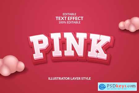 PINK Editable illustrator text effect