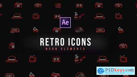 Retro Neon Icons - Resizable 39185178