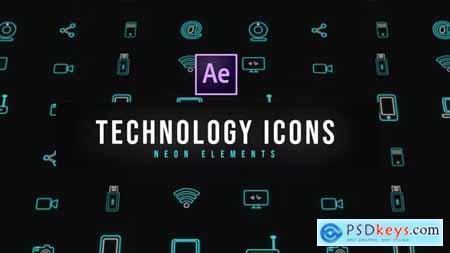 Tech Neon Icons - Resizable 39185153 