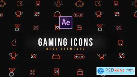 Gaming Neon Icons - Resizable 39185130