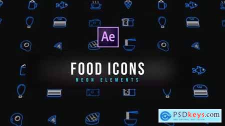 Food Neon Icons - Resizable 39185117