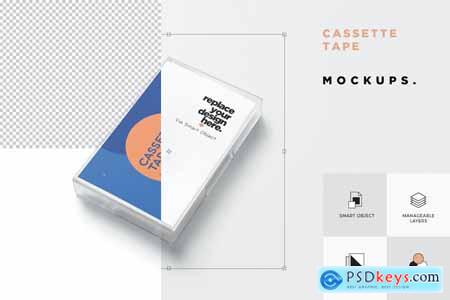 Cassette Tape with cover Mockups
