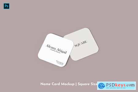 Name Card Mockup Square Size