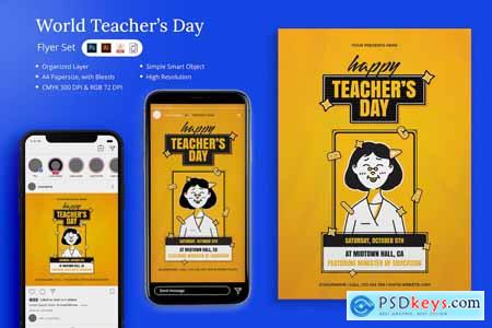 Ginu - World Teacher's Day Flyer Set