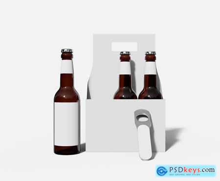 Beer Pack and Bottle Opener Mockup