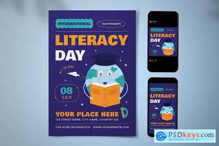 World Literacy Day Flyer Set