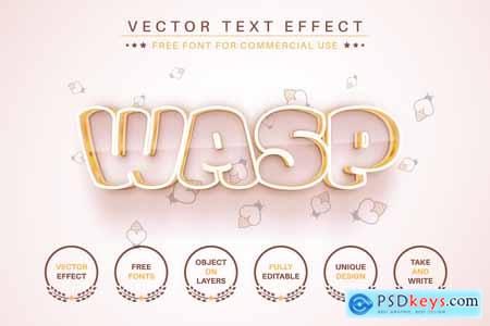 Gold Wasp - Editable Text Effect, Font Style