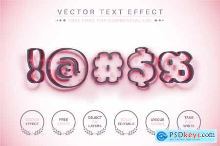Pink Heart - Editable Text Effect, Font Style