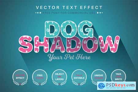 Flat Dog - Editable Text Effect, Font Style