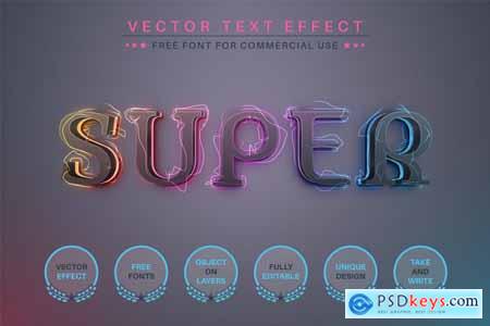 Super Lightning - Editable Text Effect, Font Style