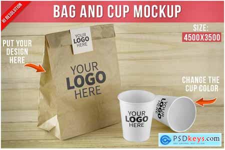 Kraft Paper Bag and Cup Template