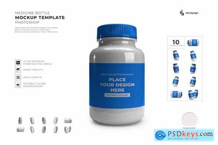 Medicine Bottle Mockup Template Set