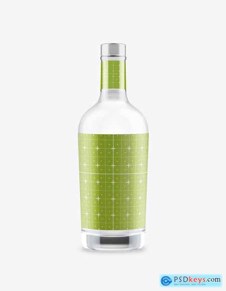 Clear Liquor Glass Bottle Mockup