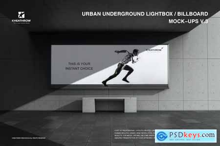 Urban Underground Lightbox Billboard Mock-Ups 3