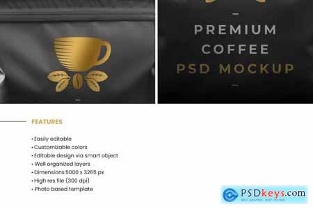 Premium Coffee Bag Mockup